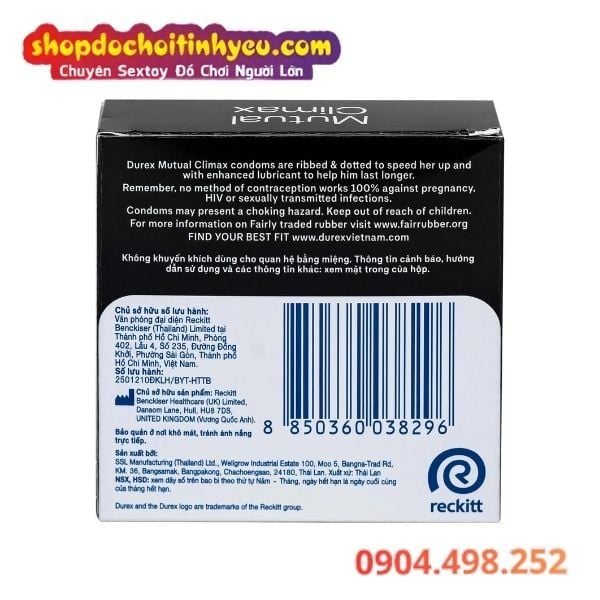 Bao Cao Su DUREX MUTUAL CLIMAX Gân Gai Kéo Dài Thời Gian
