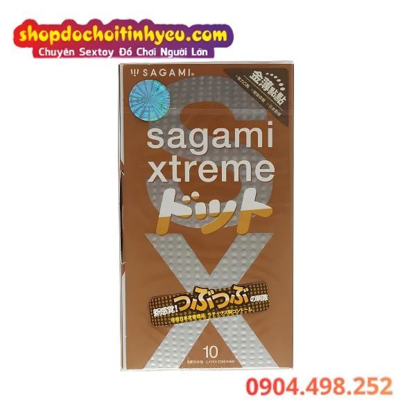 Bao Cao Su Sagami Xtreme Feel Up Có Gân Chấm Nổi Trong Suốt
