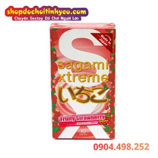 Bao Cao Su Sagami Xtreme Strawberry Hương Dâu Ngọt Ngào