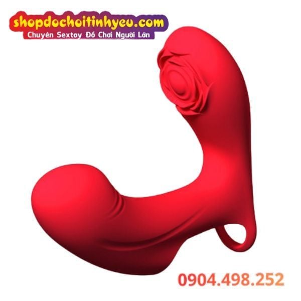 Bao Đeo Ngón Tay Rung Kèm Đầu Phụ Hoa Hồng Điều Khiển Qua App