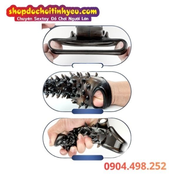 Bao Đôn Dương Vật Nhiều Gai Có Rung Siêu Phê DRAGON TEETH