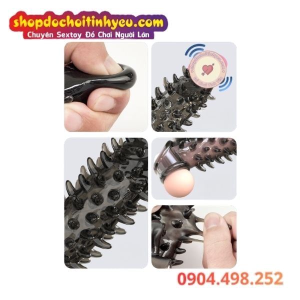 Bao Đôn Dương Vật Nhiều Gai Có Rung Siêu Phê DRAGON TEETH