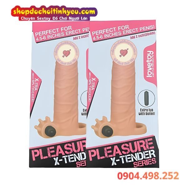 Bao Đôn Kéo Dài Dương Vật Kèm Rung Kích Thích X-TENDER SERIES