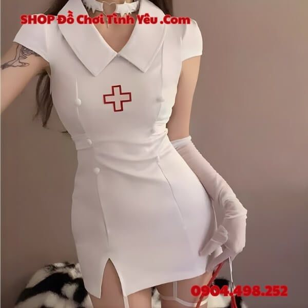 Bộ Đồng Phục Cosplay Cô Y Tá Thiết Kế Bó Sát Đầy Quyến Rũ