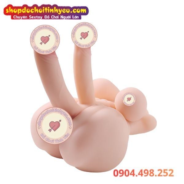 Búp Bê Tình Dục Bán Thân Bisexual Vú To Có 2 Dương Vật Khủng