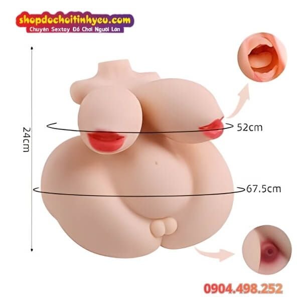 Búp Bê Tình Dục Bán Thân Độc Dị Vú To Mở Miệng Có Lỗ Tử Cung