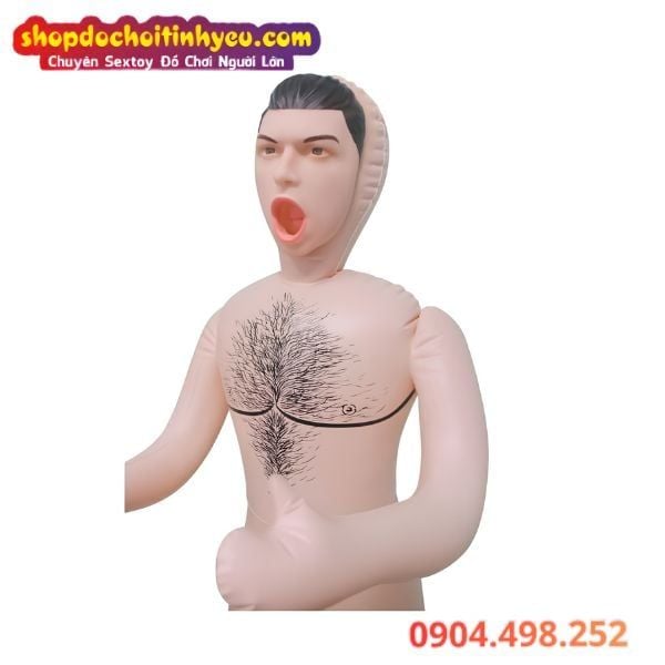 Búp Bê Tình Dục Bơm Hơi Nam Gấp Gọn Đeo Mặt Nạ Há Hốc Miệng