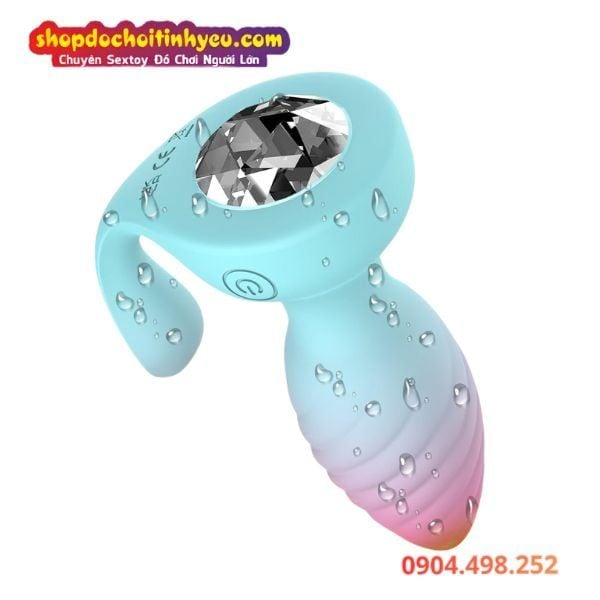 Buttplug Rung Kép Dạng Vân Xoắn Kèm Đầu Phụ Điều Khiển Từ Xa