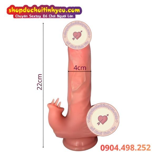 Cu Giả Rung Thụt Xoay Nhiệt Kèm Đầu 3 Lưỡi Điều Khiển Remote