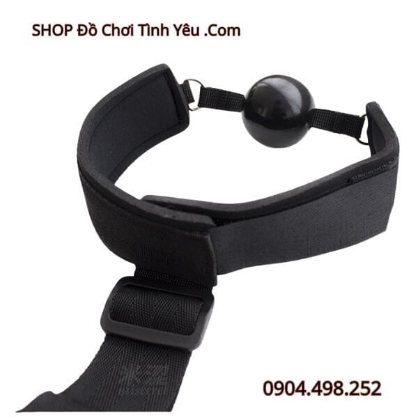 Dây Trói SM Còng Tay Phía Sau Kèm Vòng Cổ Có Bóng Ngậm Miệng