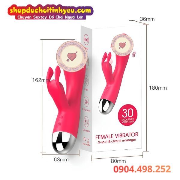 Dương Vật Giả Cầm Tay Đa Năng Kèm Đầu Rung Tai Thỏ Cho Nữ