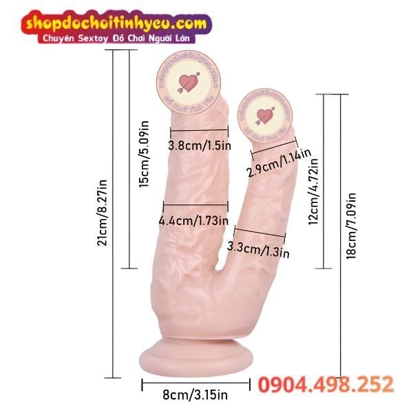 Dương vật giả có đế 2 đầu cho các cặp đôi nữ chơi les