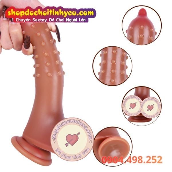 Dương Vật Giả Hít Tường Đầu Nhọn Có Hạt Bi Nổi Toàn Thân