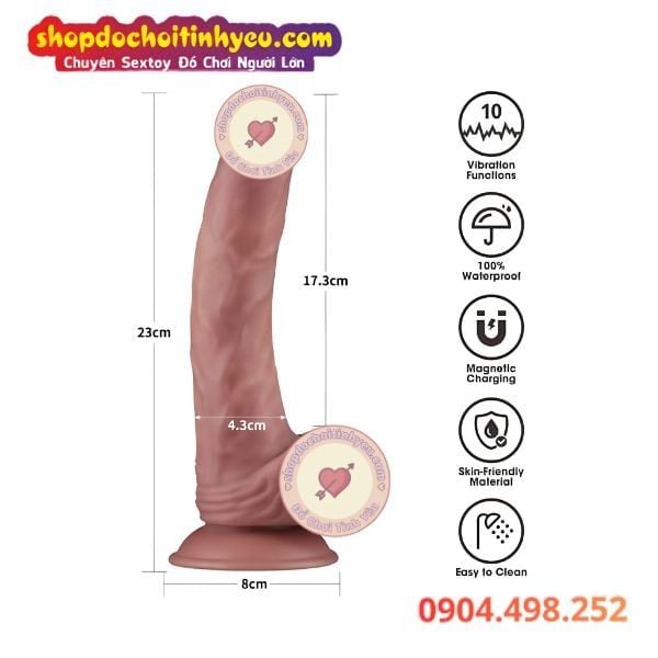 Dương Vật Giả Đế Hít Hai Lớp Cong To Rung Cực Mạnh POWER COCK