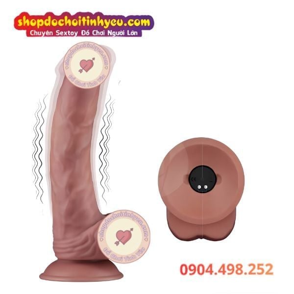 Dương Vật Giả Đế Hít Hai Lớp Cong To Rung Cực Mạnh POWER COCK