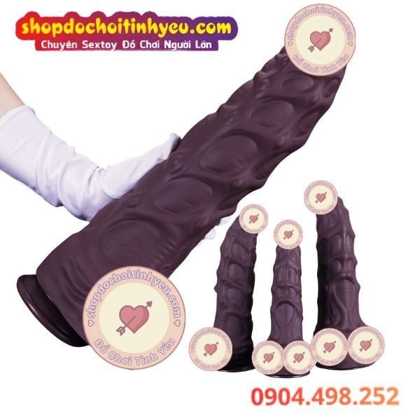 Dương Vật Giả Gân Nổi To Khủng Màu Đen Có Nhiều Nốt Sần Lớn