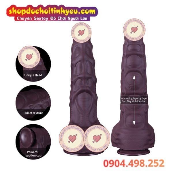 Dương Vật Giả Gân Nổi To Khủng Màu Đen Có Nhiều Nốt Sần Lớn
