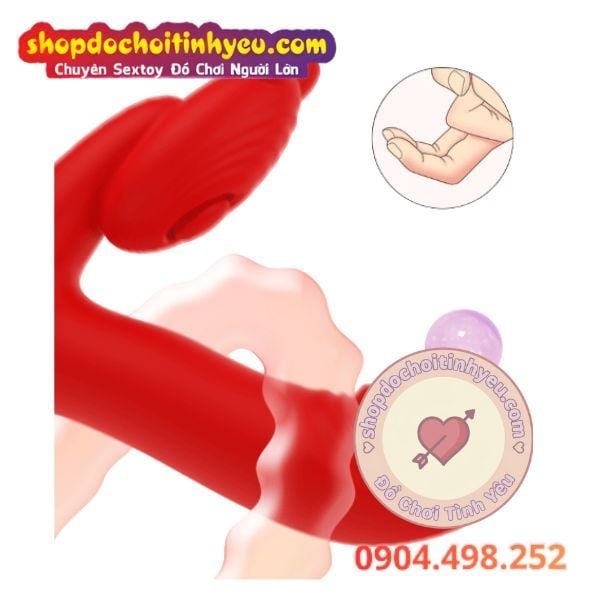 Dương Vật Giả Mini Rung Móc Làm Ấm Kèm Đầu Gõ Điều Khiển App