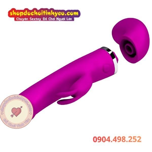 Dương Vật Giả Phun Nước Xuất Tinh Rung Kép Kèm Đầu Tai Thỏ