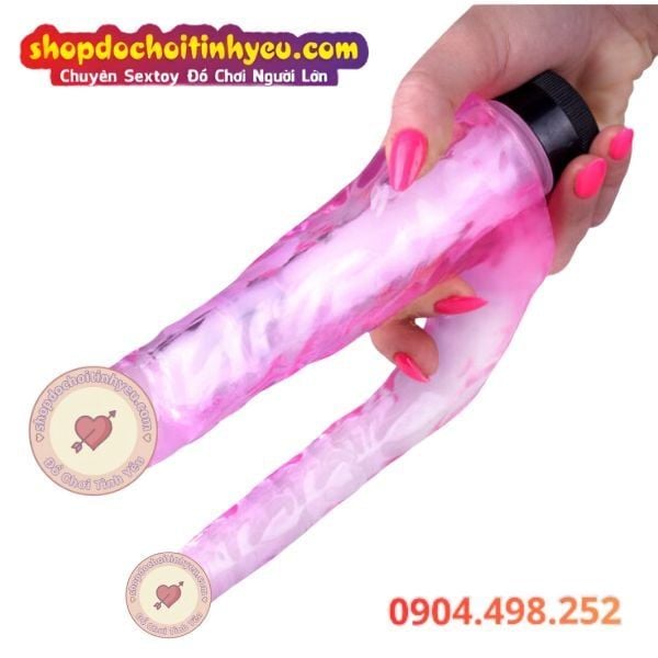 Dương Vật Giả Rung 2 Đầu Nhét Âm Đạo Hậu Môn DOUBLE PENIS