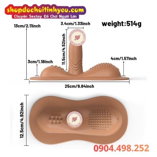 Dương Vật Giả Rung Kích Thích Ba Điểm Dạng Băng Vệ Sinh