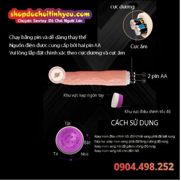 Dương vật giả rung massage đồ chơi tình dục người lớn giá rẻ