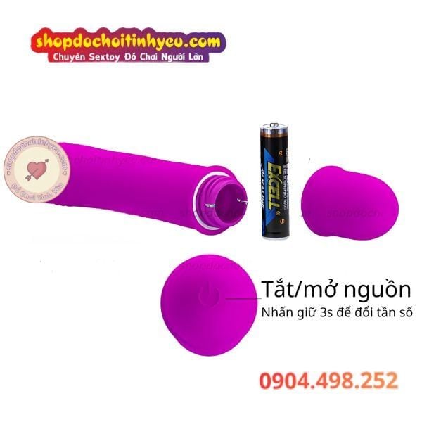 Dương vật giả mini Pretty Love rung 10 tần số size siêu nhỏ
