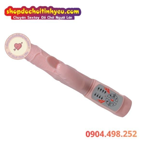 Dương Vật Giả Rung Ngoáy Làm Ấm Kèm Đầu 4 Lưỡi Massage Hạt Le