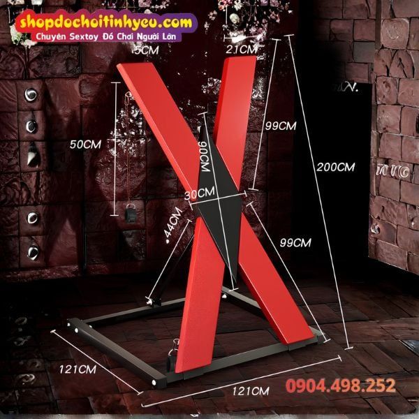 Giá Đỡ Chữ X Điều Chỉnh Độ Ngã Lưng Có Dây Xích Khóa Tay Chân