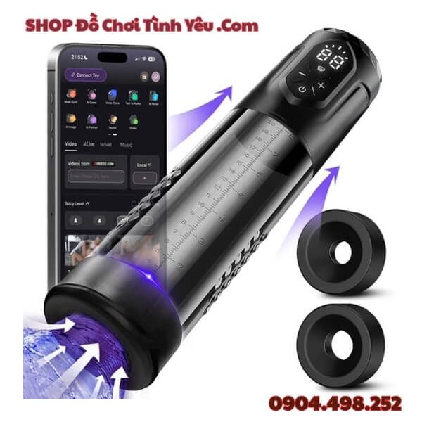 Máy Bơm Luyện Tập Tăng Kích Cỡ Dương Vật Có Điều Khiển App