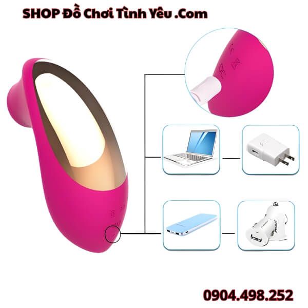 Máy Bút Hút Đầu Ti Âm Đạo 10 Chế Độ Cực Khoái Lên Đỉnh Cho Nữ