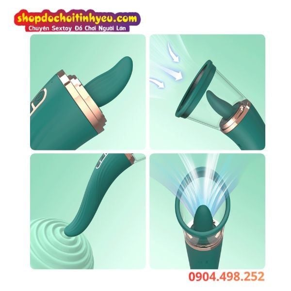 Máy Massage Hai Đầu Liếm Hút Kết Hợp Rung Động Cực Sướng