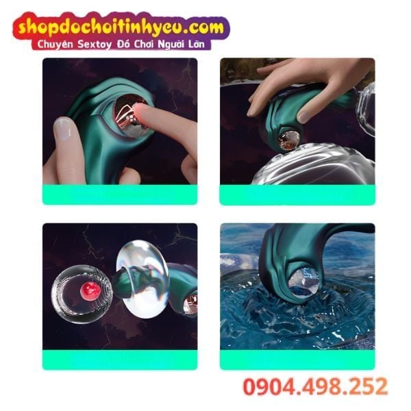 Máy Rung Hai Đầu Hình Rắn Ngậm Quả Cầu Điện Plasma TEMPTASIA