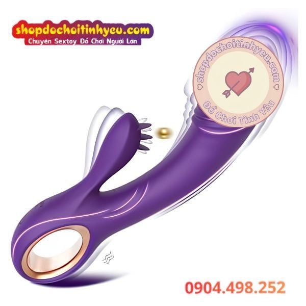 Máy rung mô phỏng dương vật lưỡi massage âm đạo điểm G 2 đầu