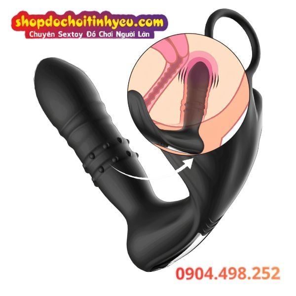 Máy Rung Thụt Massage Hậu Môn Kèm Vòng Khóa Tinh Ôm Tinh Hoàn