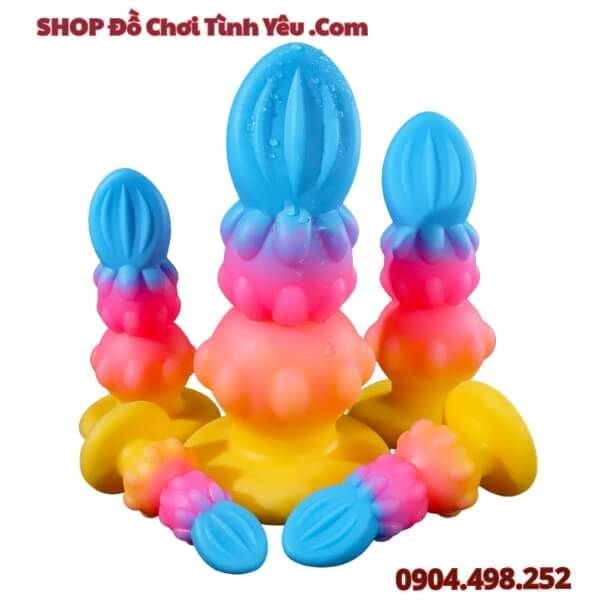 Nút Cắm Hậu Môn Đế Hít Tường Hình Hoa Bầu Hồ Lô Đa Sắc Màu
