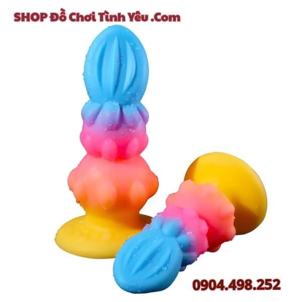 Nút Cắm Hậu Môn Đế Hít Tường Hình Hoa Bầu Hồ Lô Đa Sắc Màu