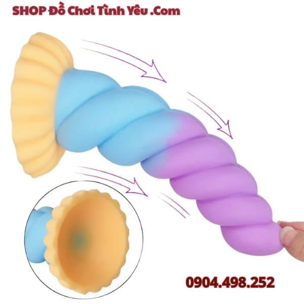 Nút Hậu Môn Đế Hít Dạng Xoắn Màu Kích Thích Giãn Nở Lỗ Nhị