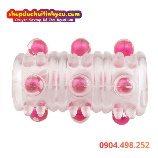 Vòng đeo dương vật thắt khóa tinh trùng 12 bi kích thích nữ