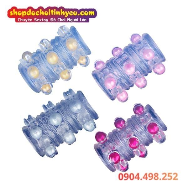 Vòng đeo dương vật thắt khóa tinh trùng 12 bi kích thích nữ