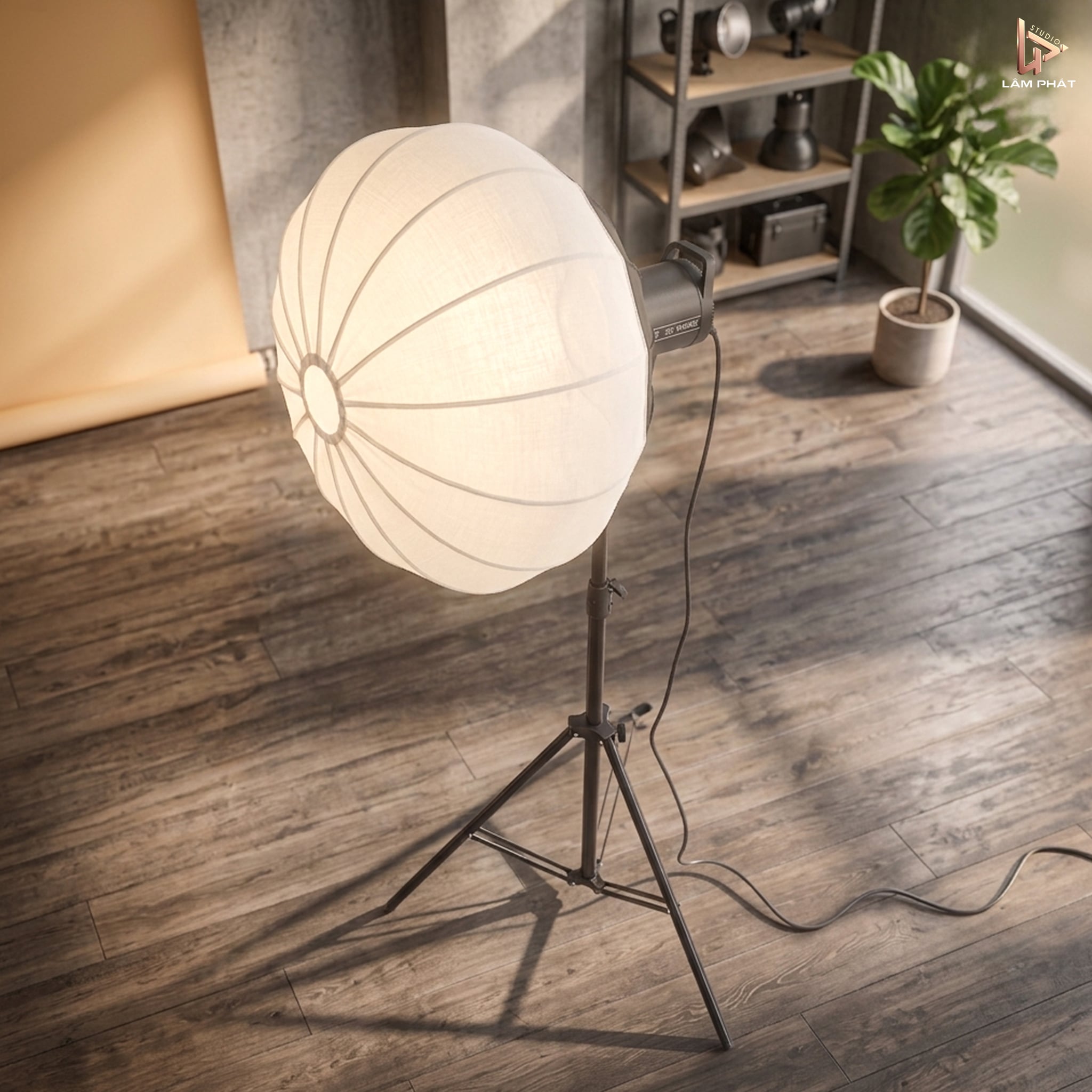 Combo Đèn Studio BK0929 & Softbox Mặt Trăng