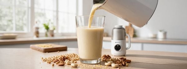 Ly sữa hạt sau khi xay bằng máy Kuchenzimmer