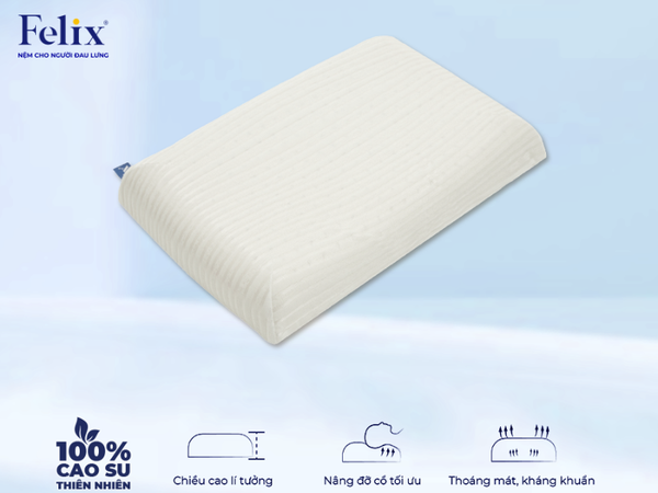 Gối cao su thiên nhiên – Nâng đỡ đầu cổ, đàn hồi tốt, thoáng khí và bền bỉ