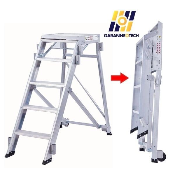 Thang nhôm bệ đứng có tay vịn