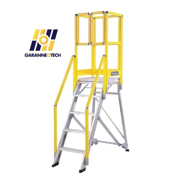 Thang nhôm bệ đứng có tay vịn