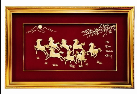 Tranh & Biểu Trưng Ngựa Dát Vàng – Mã Đáo Thành Công