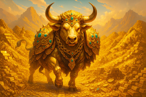 Tranh & Biểu Trưng Trâu Dát Vàng – Biểu Tượng Cần Cù & Sung Túc