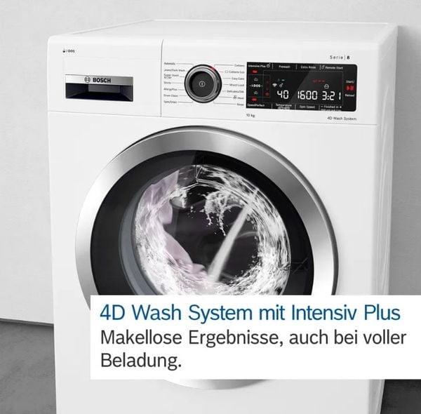 Bosch WGB2560X1 4D Wash System và tự động nhận diện vết bẩn