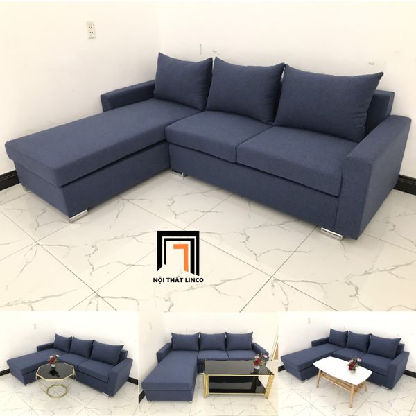 sofa, ghế sofa, bộ ghế sofa góc, sofa góc l, sofa góc chữ l, sofa góc 2m2 x 1m6, sofa góc màu xanh đậm