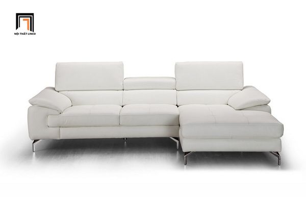 sofa, ghế sofa, bộ ghế sofa da công nghiệp, sofa da cao cấp, sofa da màu trắng kem, sofa góc 2m4 x 1m6